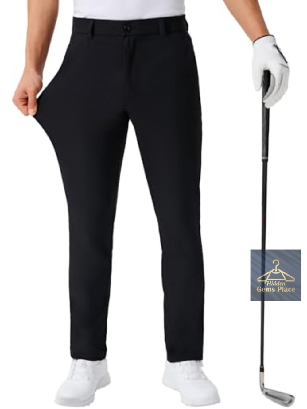 Men's Lightweight Stretch Golf Pants Water Resistant Work Dress Pants